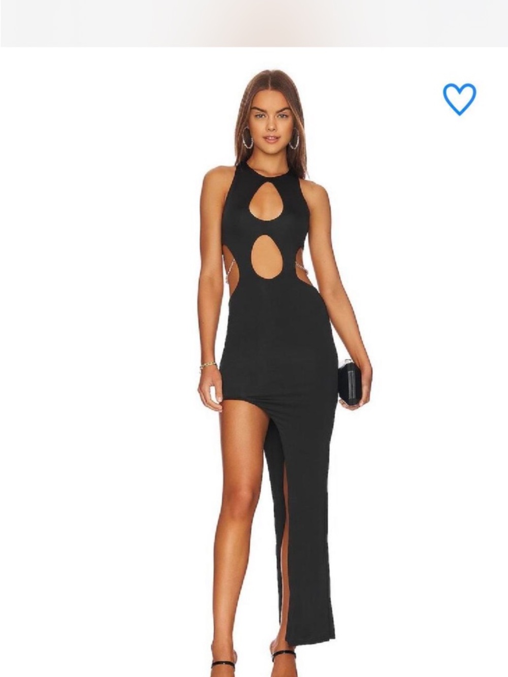 Superdown Revolve Black Cutout Halter Maxi Dress